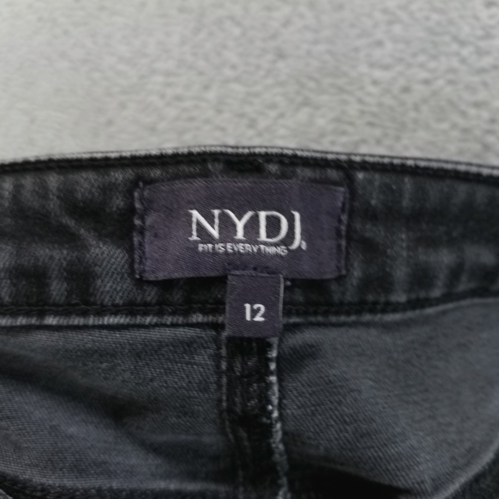 NYDJ Jeans‎ Womens 12 Black Barbara Bootcut Lift Tuck Stretch Preppy Dark Wash - Picture 3 of 11